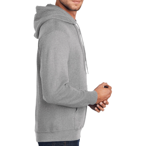 Port & Co Tall Core Fleece Pullover Hooded Sweatshirt, Athletic Heather, Right Sleeve view