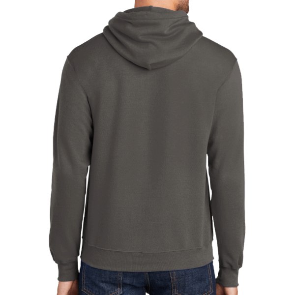 Port & Co Tall Core Fleece Pullover Hooded Sweatshirt, Charcoal, Back view
