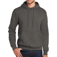 Port & Co Tall Core Fleece Pullover Hooded Sweatshirt, Charcoal, Front view