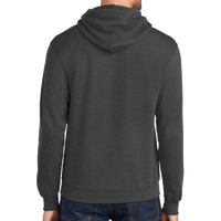 Port & Co Tall Core Fleece Pullover Hooded Sweatshirt, Dark Heather Grey, Back view