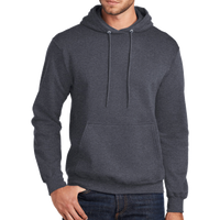 Port & Co Tall Core Fleece Pullover Hooded Sweatshirt, Heather Navy, Front view