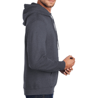 Port & Co Tall Core Fleece Pullover Hooded Sweatshirt, Heather Navy, Right Sleeve view