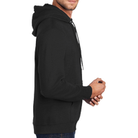 Port & Co Tall Core Fleece Pullover Hooded Sweatshirt, Jet Black, Right Sleeve view