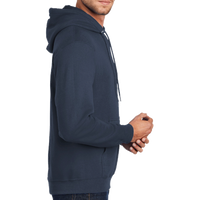 Port & Co Tall Core Fleece Pullover Hooded Sweatshirt, Navy, Right Sleeve view
