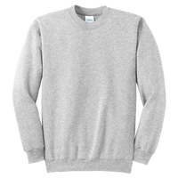 Port & Co Tall Essential Fleece Crewneck Sweatshirt, Ash, Front view