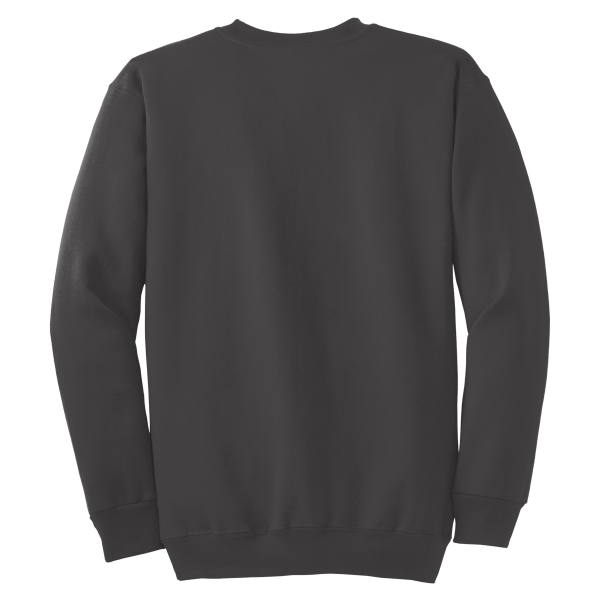 Port & Co Tall Essential Fleece Crewneck Sweatshirt, Charcoal, Back view