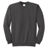 Port & Co Tall Essential Fleece Crewneck Sweatshirt, Charcoal, Front view
