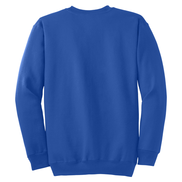 Port & Co Tall Essential Fleece Crewneck Sweatshirt, Royal, Back view