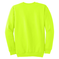 Port & Co Tall Essential Fleece Crewneck Sweatshirt, Safety Green, Back view