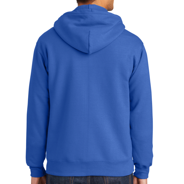 Port & Co Tall Essential Fleece Full Zip Hooded Sweatshirt, Royal, Back view