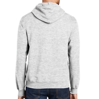 Port & Co Tall Essential Fleece Pullover Hooded Sweatshirt, Ash, Back view