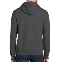 Port & Co Tall Essential Fleece Pullover Hooded Sweatshirt, Charcoal, Back view