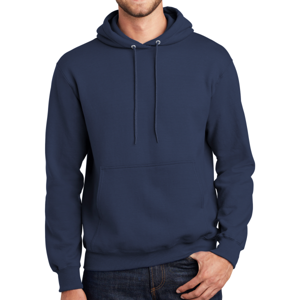 Port & Co Tall Essential Fleece Pullover Hooded Sweatshirt, Navy, Front view