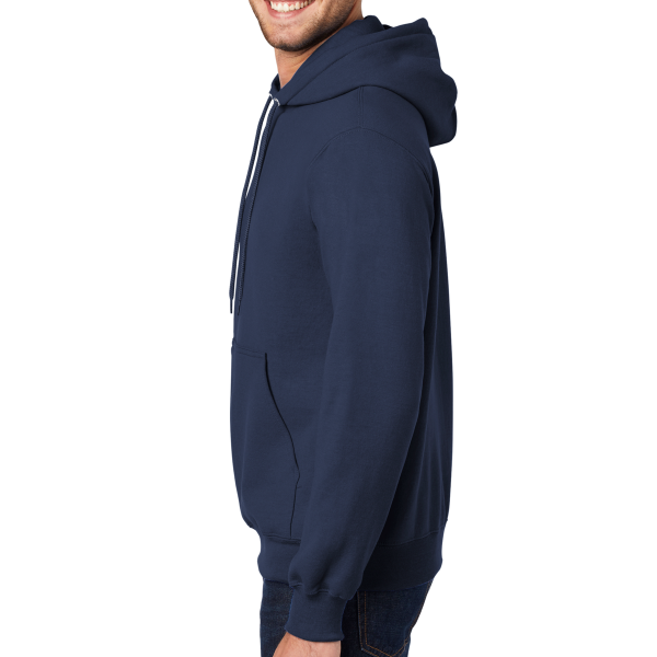 Port & Co Tall Essential Fleece Pullover Hooded Sweatshirt, Navy, Left Sleeve view