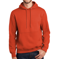 Port & Co Tall Essential Fleece Pullover Hooded Sweatshirt, Orange, Front view