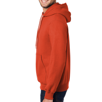 Port & Co Tall Essential Fleece Pullover Hooded Sweatshirt, Orange, Left Sleeve view