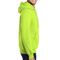 Port & Co Tall Essential Fleece Pullover Hooded Sweatshirt, Safety Green, Right Sleeve view
