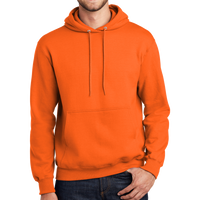 Port & Co Tall Essential Fleece Pullover Hooded Sweatshirt, Safety Orange, Front view