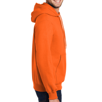 Port & Co Tall Essential Fleece Pullover Hooded Sweatshirt, Safety Orange, Right Sleeve view