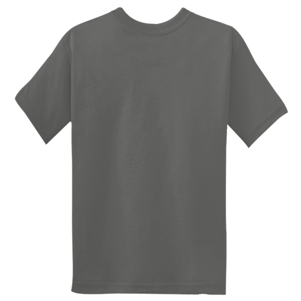 Port & Co Tall Essential Pocket Tee, Charcoal, Back view