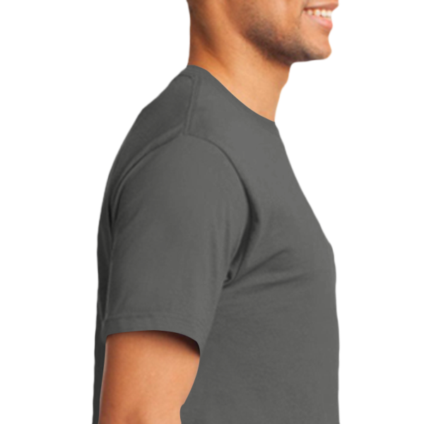 Port & Co Tall Essential Pocket Tee, Charcoal, Right Sleeve (Short) view