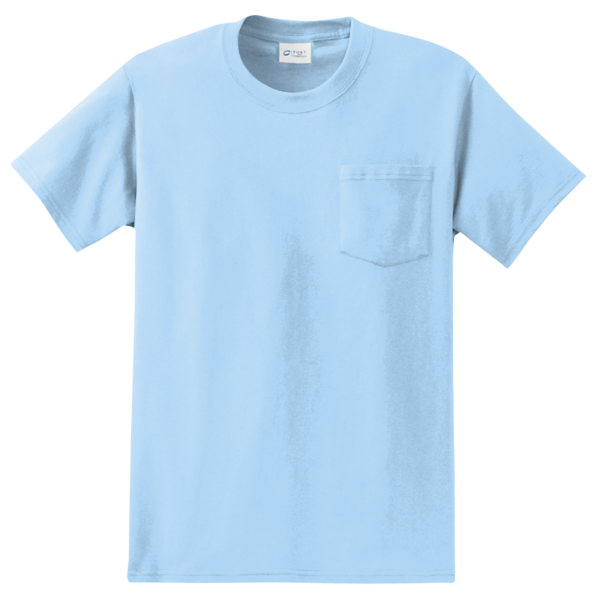 Port & Co Tall Essential Pocket Tee, Light Blue, Front view