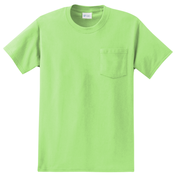 Port & Co Tall Essential Pocket Tee, Lime, Front view