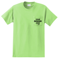 Port & Co Tall Essential Pocket Tee, Lime, Front view, Mockup