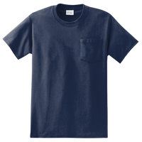 Port & Co Tall Essential Pocket Tee, Navy, Front view