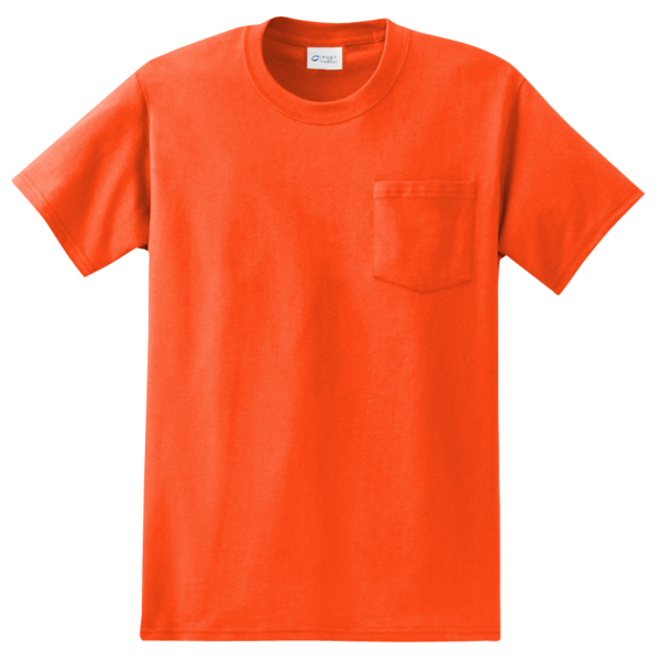 Port & Co Tall Essential Pocket Tee, Orange, Front view