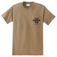 Port & Co Tall Essential Pocket Tee, Sand, Front view, Mockup