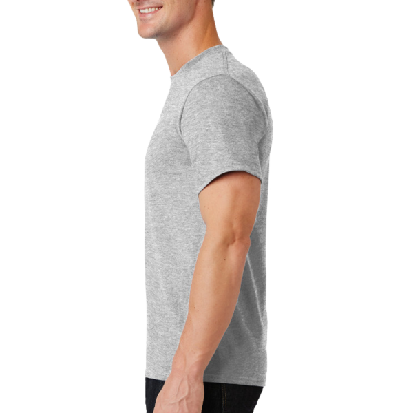 Port & Co Tall Essential Tee, Ash, Left Sleeve view