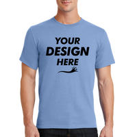 Port & Co Tall Essential Tee, Light Blue, Front view, Mockup