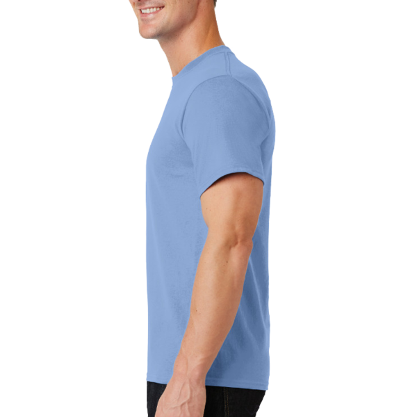 Port & Co Tall Essential Tee, Light Blue, Left Sleeve view