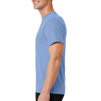 Port & Co Tall Essential Tee, Light Blue, Left Sleeve view