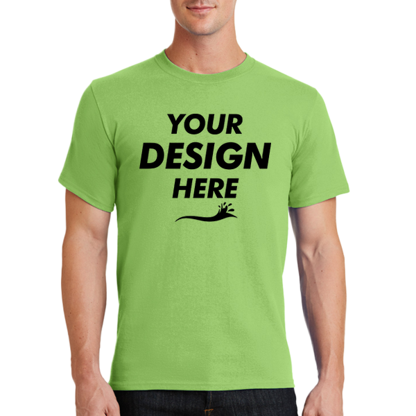 Port & Co Tall Essential Tee, Lime, Front view, Mockup