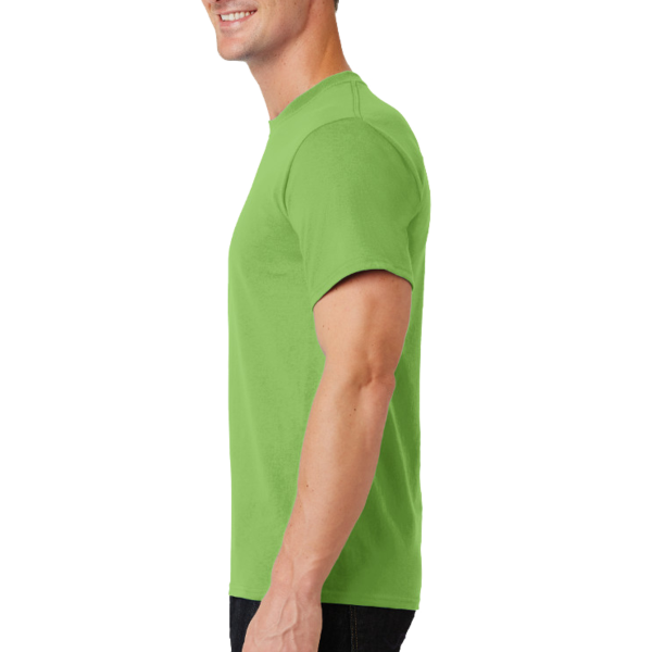 Port & Co Tall Essential Tee, Lime, Left Sleeve view