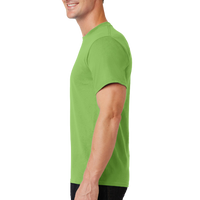 Port & Co Tall Essential Tee, Lime, Left Sleeve view
