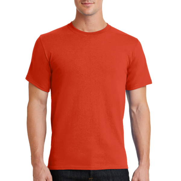 Port & Co Tall Essential Tee, Orange, Front view
