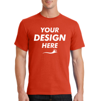Port & Co Tall Essential Tee, Orange, Front view, Mockup
