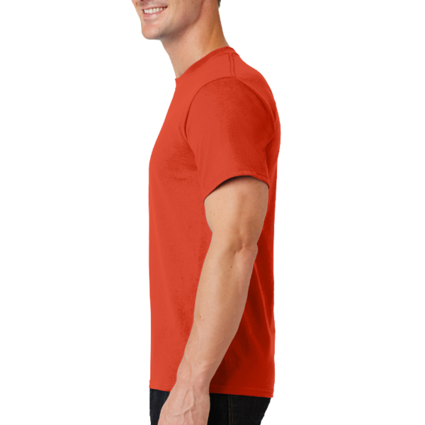 Port & Co Tall Essential Tee, Orange, Left Sleeve view