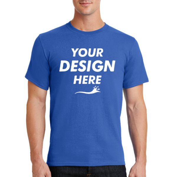 Port & Co Tall Essential Tee, Royal, Front view, Mockup