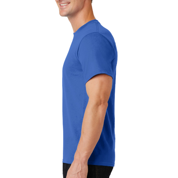 Port & Co Tall Essential Tee, Royal, Left Sleeve view