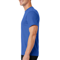 Port & Co Tall Essential Tee, Royal, Left Sleeve view