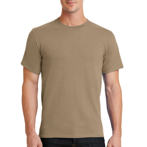 Port & Co Tall Essential Tee, Sand, Front view