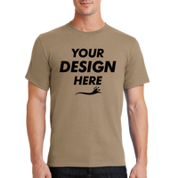Port & Co Tall Essential Tee, Sand, Front view, Mockup