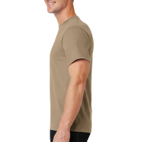 Port & Co Tall Essential Tee, Sand, Left Sleeve view