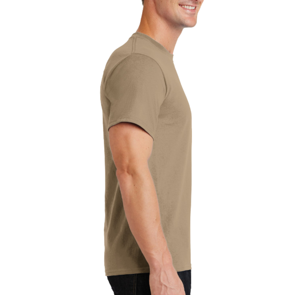 Port & Co Tall Essential Tee, Sand, Right Sleeve view