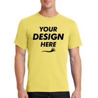 Port & Co Tall Essential Tee, Yellow, Front view, Mockup