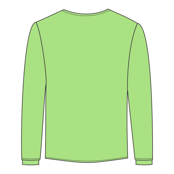 Port & Co Tall Long Sleeve Essential Pocket Tee, Lime, Back view